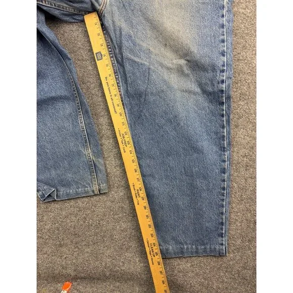 Vintage Levi's 540 Relaxed Jeans Men's W40 Blue Denim Tapered Leg Leather Patch - Picture 6 of 13